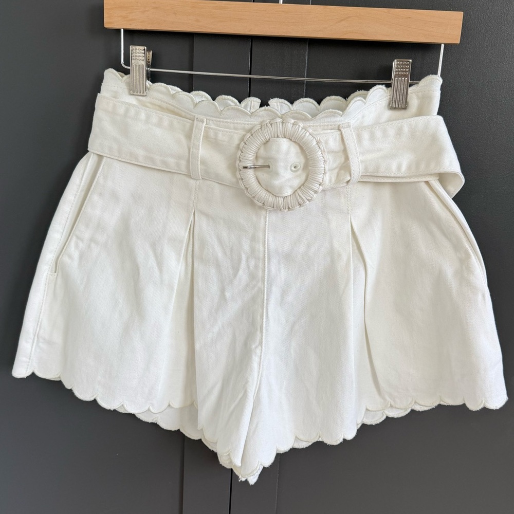 FARM Rio Festone off White Scalloped Women's Shorts • 28 • NWT - Picture 6 of 14